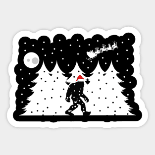 Bigfoot Santa Claus Bigfoot  Sasquatch Christmas Gift  TEE Sticker